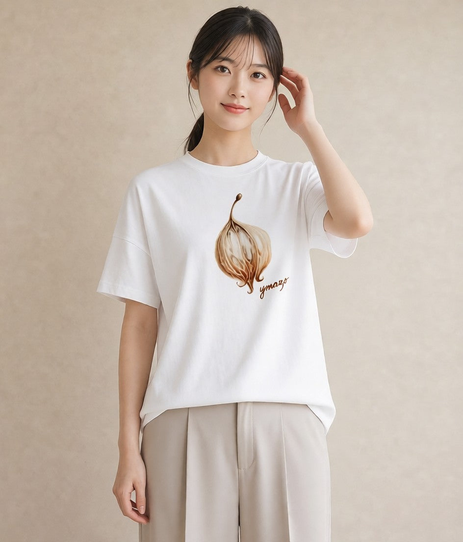デザインTシャツ レディース どんぐり 植物 ボタニカル イラスト 通勤 在宅 白T