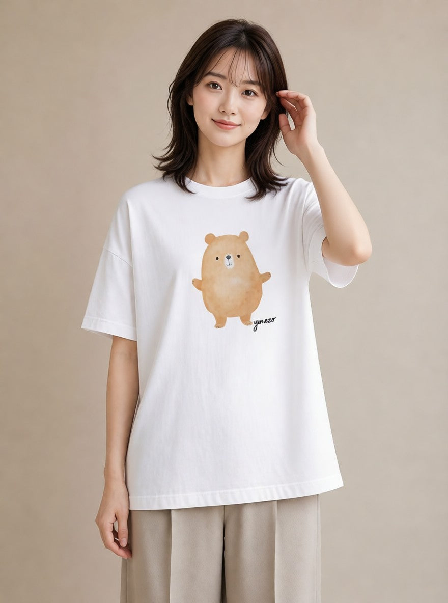 半袖Tシャツ レディース コアラ 動物 アニマル イラスト シンプル レイヤード 友達ギフト 白T