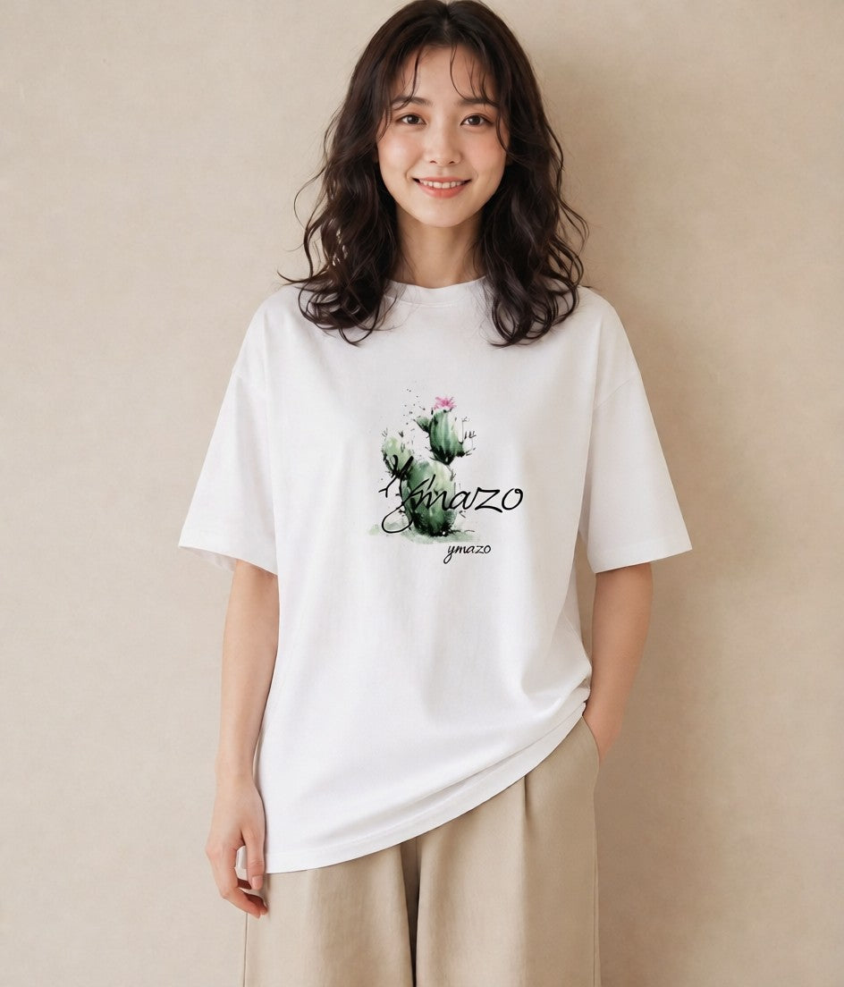Tシャツ レディース 多肉植物 植物 ボタニカル イラスト モード デイリーウェア 休日 白T