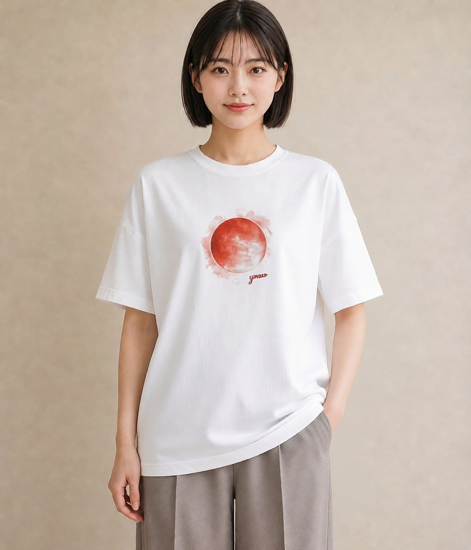 デザインTシャツ レディース 満月 星空 宇宙 イラスト ガーリー ルームウェア ギフト 白T