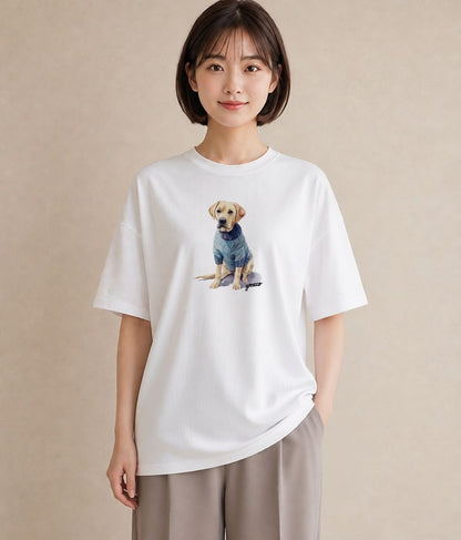 デザインTシャツ レディース 犬好き 犬 いぬ イラスト レトロ 親子 20代 白T