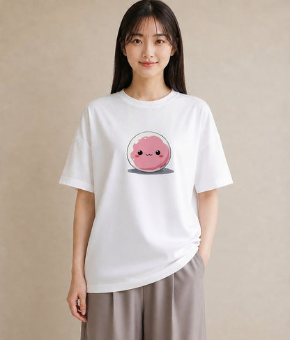 グラフィックTシャツ レディース おにぎり 食べ物 フード イラスト 韓国風 デート 帰省 白T