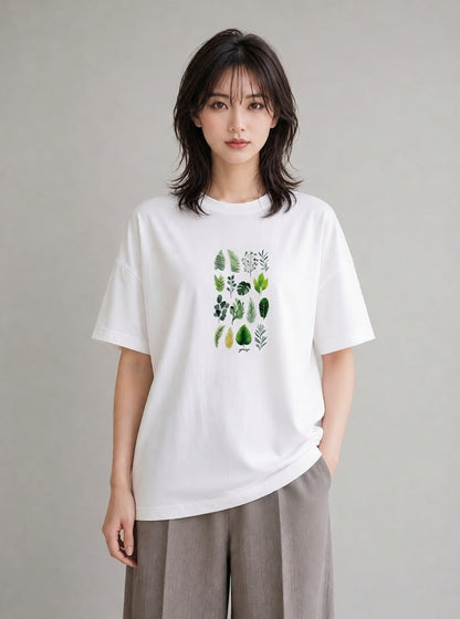 Tシャツ レディース ボタニカル 植物 イラスト ヴィンテージ風 週末コーデ 敬老の日 白T