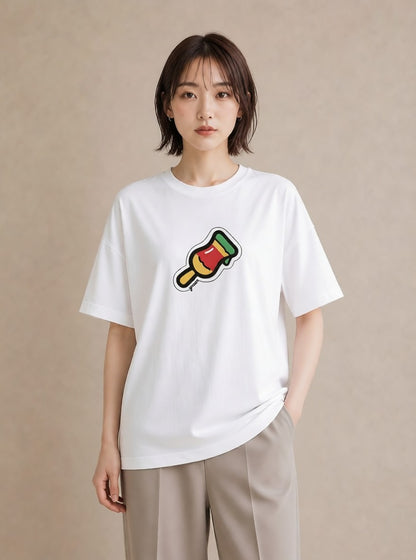 プリントTシャツ レディース アイス 食べ物 フード イラスト きれいめカジュアル 週末コーデ 敬老の日 白T