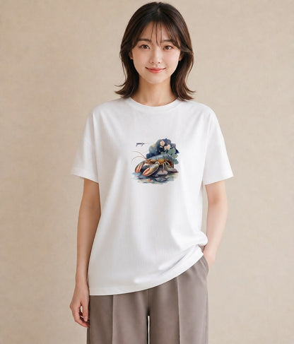グラフィックTシャツ レディース 蠍座 星空 宇宙 イラスト ゆるかわ 海 カフェ巡り 白T