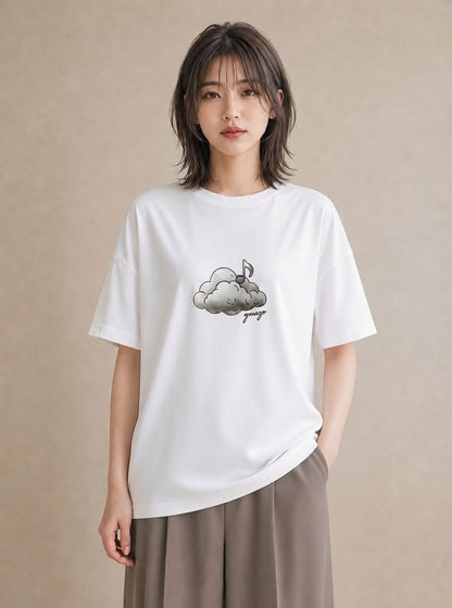 Tシャツ レディース 空 星空 宇宙 イラスト 淡色 ホワイトデー 春服 白T