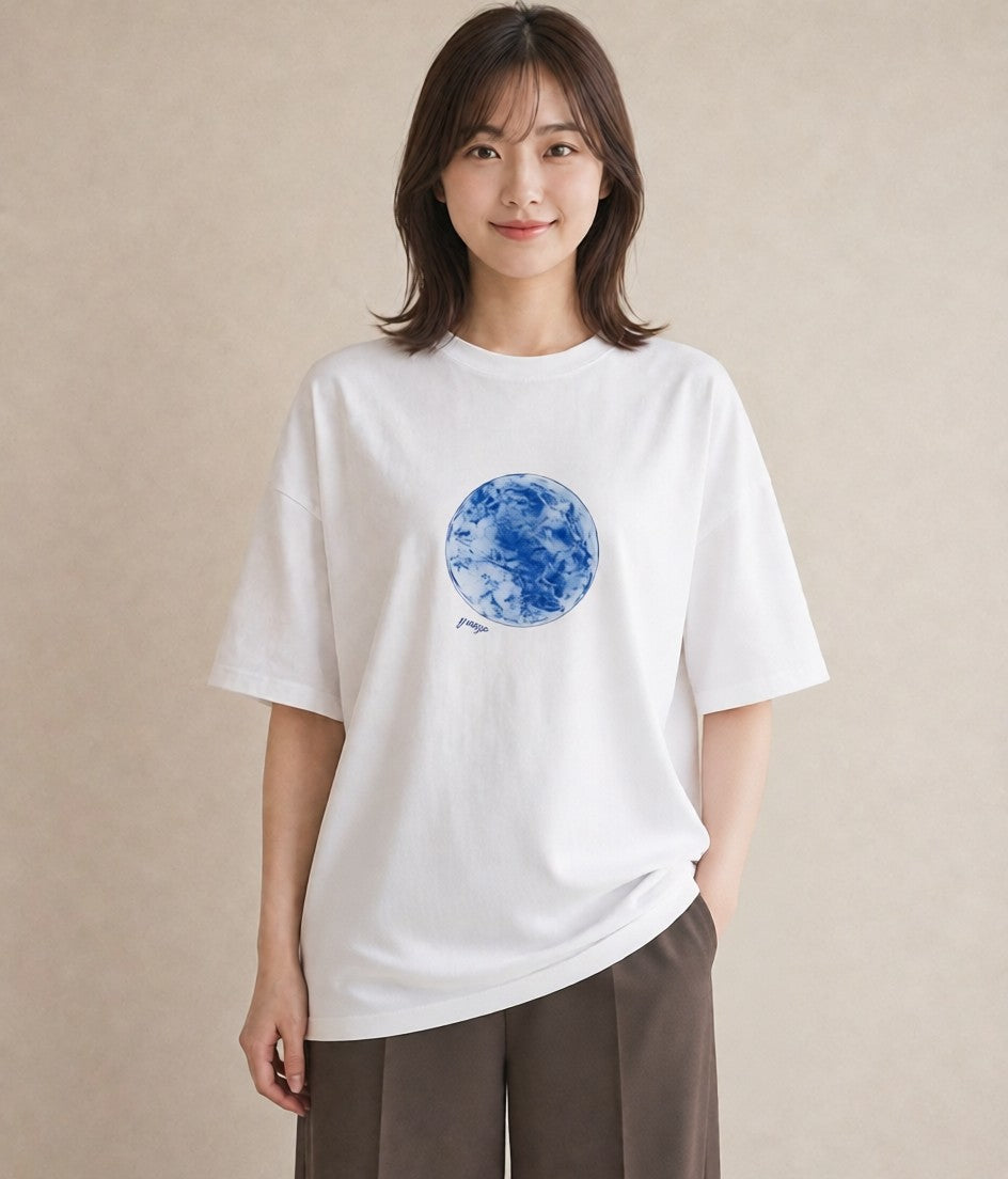 プリントTシャツ レディース 牡牛座 星空 宇宙 イラスト シック 公園 ママ 白T