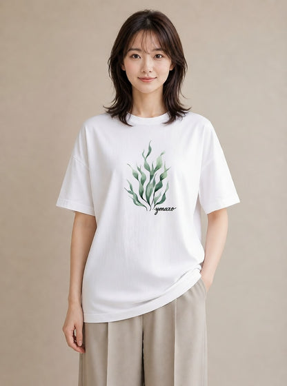 グラフィックTシャツ レディース シダ 植物 ボタニカル イラスト ラフカジュアル 通学 誕生日プレゼント 白T