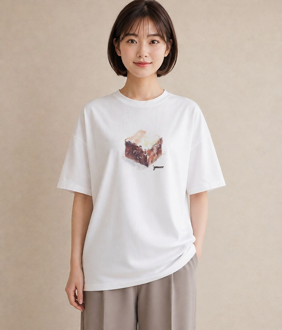 デザインTシャツ レディース チョコ 食べ物 フード イラスト シンプル 母の日 ビーチ 白T