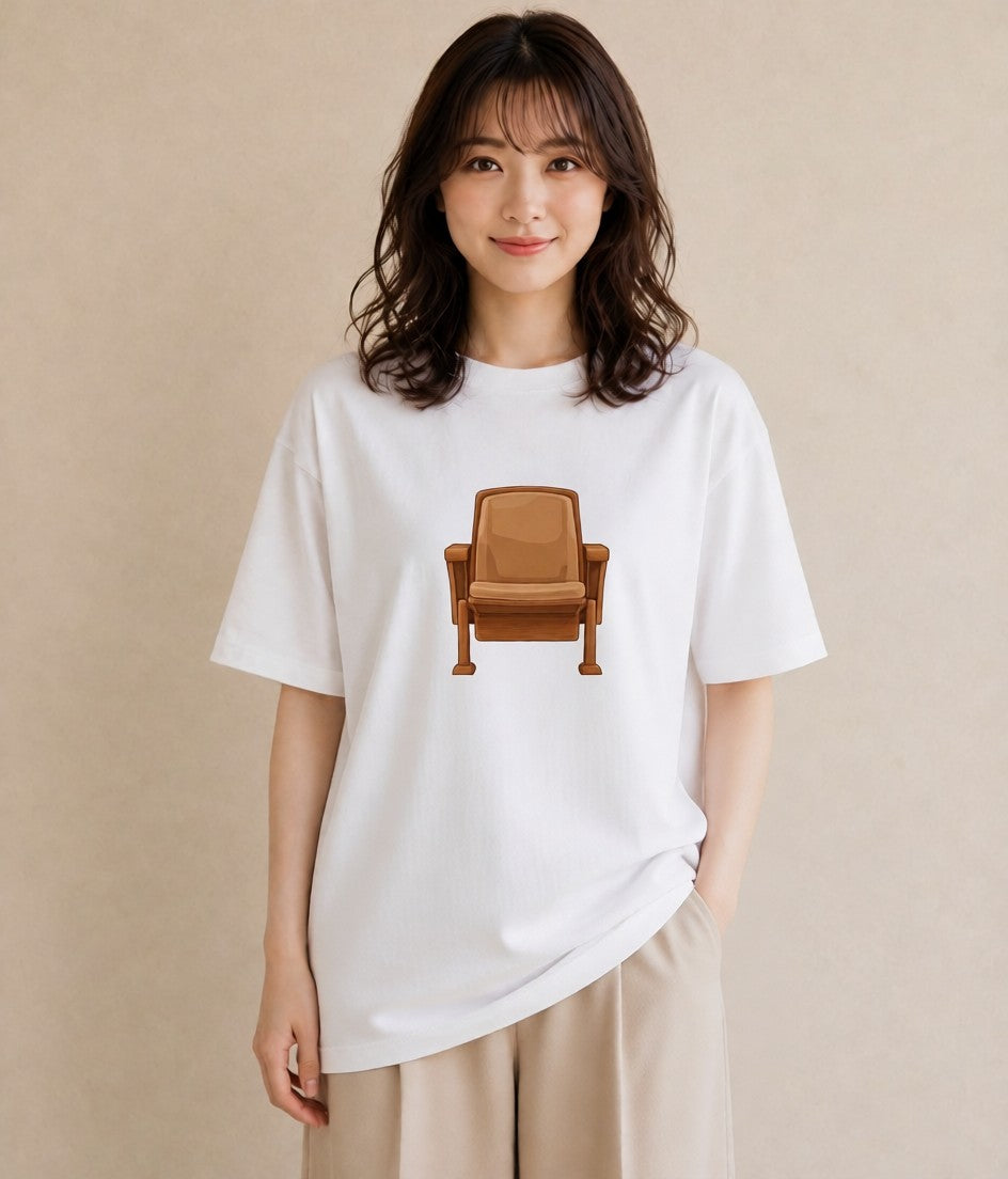 グラフィックTシャツ レディース 窓辺の椅子 窓辺 椅子 ナチュラル アンティーク イラスト 社会人 女性 白T