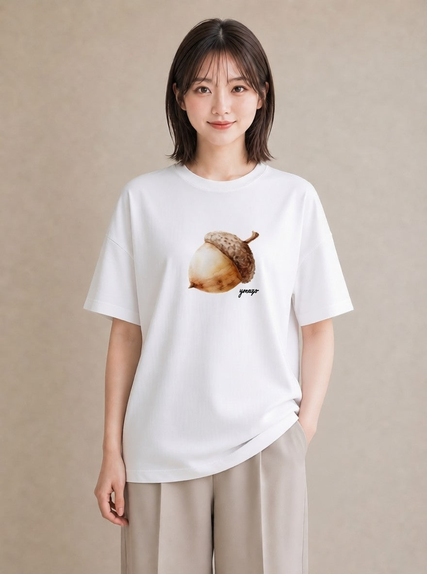 Tシャツ レディース リス ペット 動物 イラスト カジュアル 海 カフェ巡り 白T