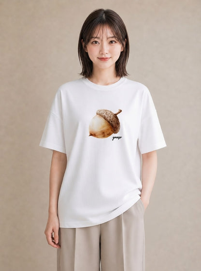 Tシャツ レディース リス ペット 動物 イラスト カジュアル 海 カフェ巡り 白T
