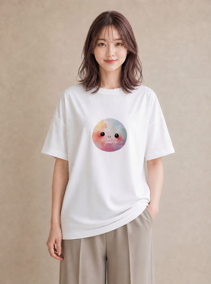 グラフィックTシャツ レディース おにぎり 食べ物 フード イラスト 淡色 部屋着 女性向けギフト 白T
