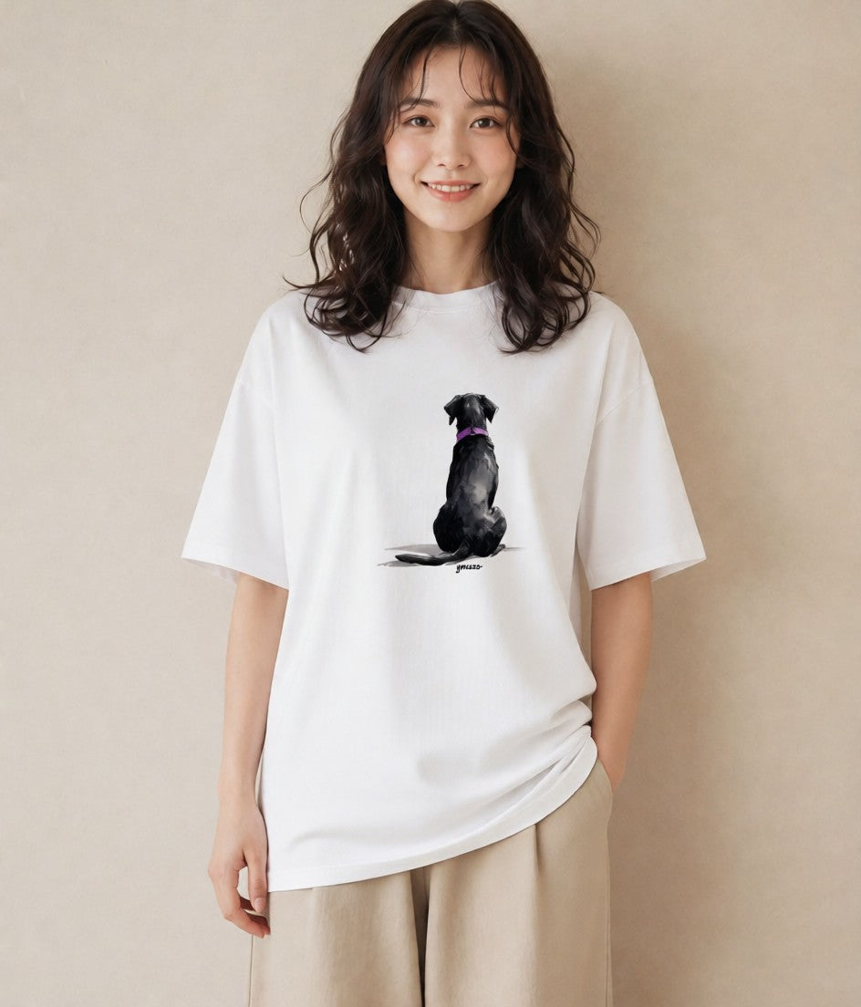 半袖Tシャツ レディース 保護犬 犬 いぬ イラスト 淡色 姉妹 送別ギフト 白T