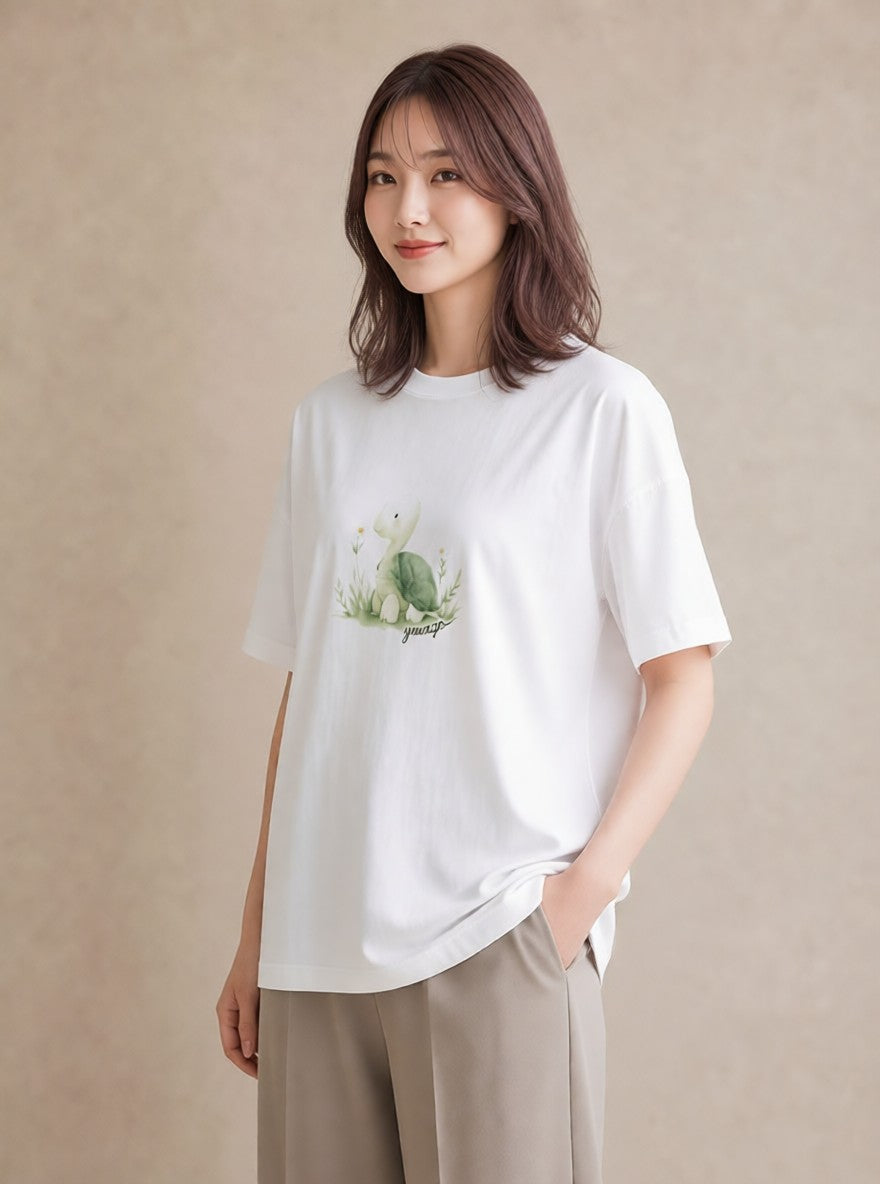 デザインTシャツ レディース チンアナゴ 海の生き物 海 イラスト 上品 ミセス 春コーデ 白T