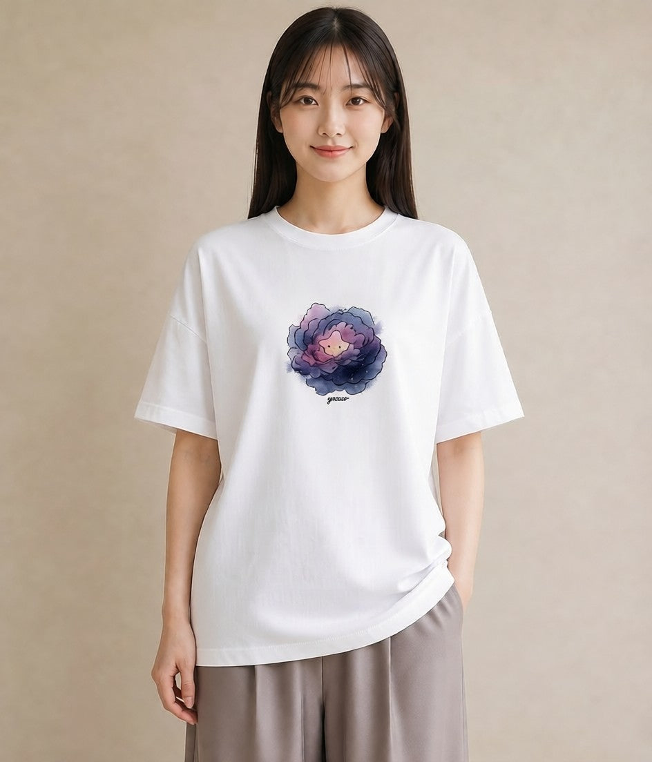 デザインTシャツ レディース 乙女座 星空 宇宙 イラスト カフェ巡り 女子会 白T