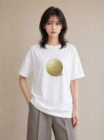 プリントTシャツ レディース どら焼き 食べ物 フード イラスト ミニマル 旅行用 海 白T