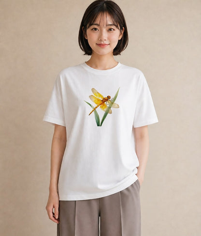 グラフィックTシャツ レディース ホタル 昆虫 虫 イラスト 通勤 在宅 白T