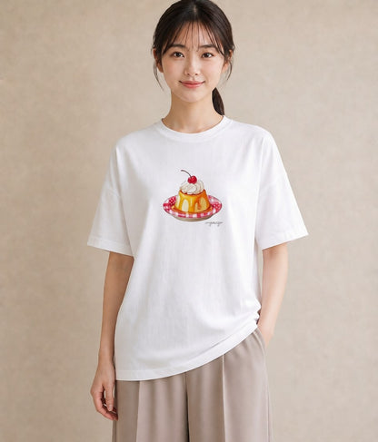 グラフィックTシャツ レディース どら焼き 食べ物 フード イラスト 個性的 週末コーデ 敬老の日 白T