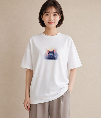 グラフィックTシャツ レディース ニャンコ 猫 ねこ イラスト 散歩 お出かけ 白T