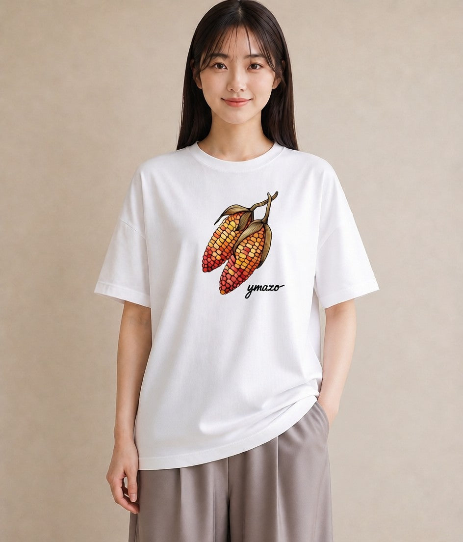 プリントTシャツ レディース 実り 植物 ボタニカル イラスト カフェ巡り 女子会 白T