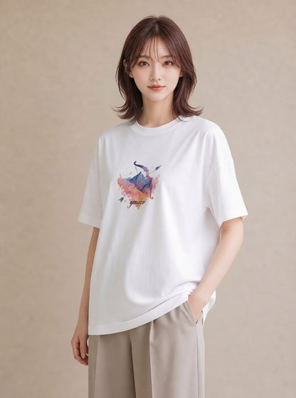 プリントTシャツ レディース 乙女座 星空 宇宙 イラスト シンプル 買い物 夏コーデ 白T