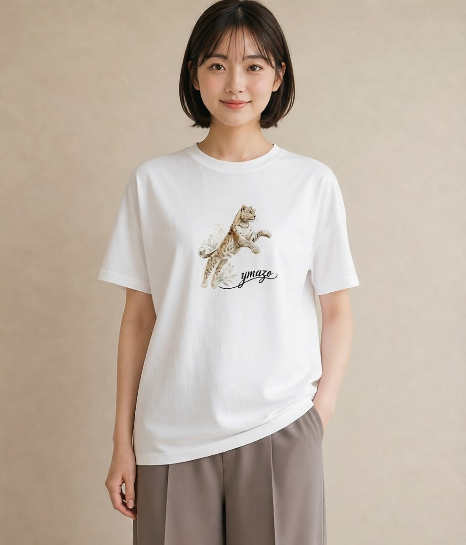 グラフィックTシャツ レディース ベンガル 猫 ねこ イラスト 旅行コーデ お揃い 親子 白T