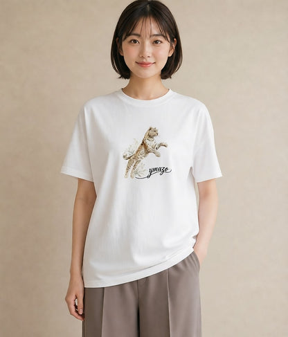 グラフィックTシャツ レディース ベンガル 猫 ねこ イラスト 旅行コーデ お揃い 親子 白T