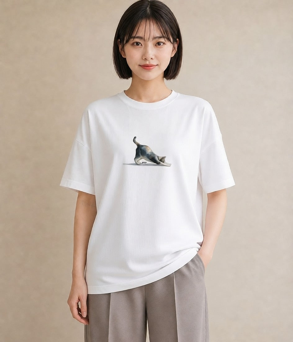 Tシャツ レディース アビシニアン 猫 ねこ イラスト ボタニカル 親子 20代 白T