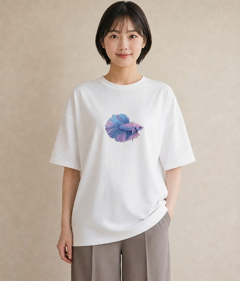 プリントTシャツ レディース 熱帯魚 ペット 動物 イラスト モード 敬老の日 ホワイトデー 白T