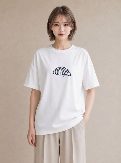 デザインTシャツ レディース パン ベーカリー レトロ イラスト ナチュラル カフェ服 クリスマス 白T
