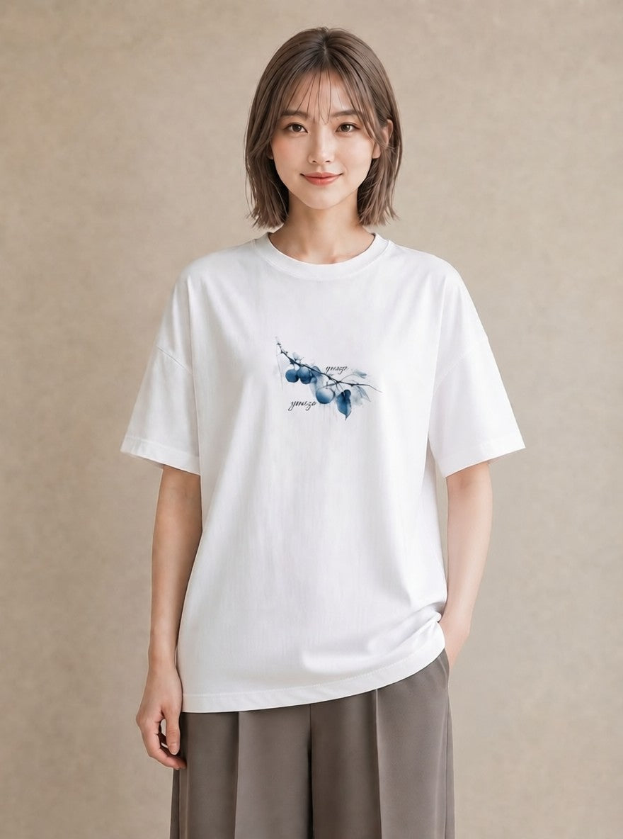 グラフィックTシャツ レディース 雨上がりのベンチ ベンチ ナチュラル アンティーク イラスト カフェコーデ 買い物 夏コーデ 白T
