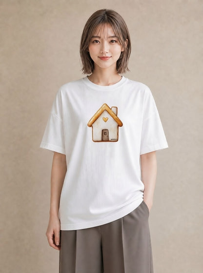 Tシャツ レディース クッキー 食べ物 フード イラスト カジュアル 帰省 ラフ 白T