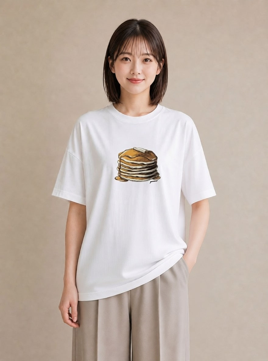 デザインTシャツ レディース どら焼き 食べ物 フード イラスト ユニーク ギフト 母の日 白T