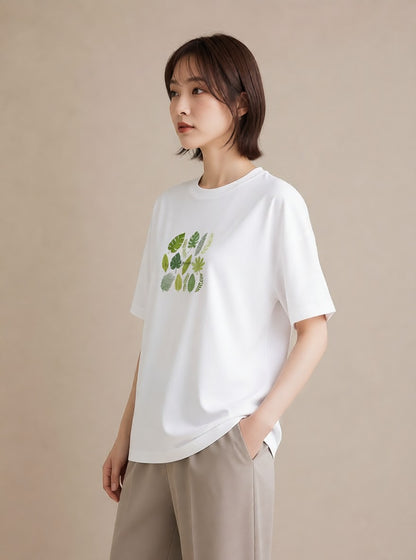 Tシャツ レディース モンステラ 植物 ボタニカル イラスト シンプル クリスマス 旅行 白T