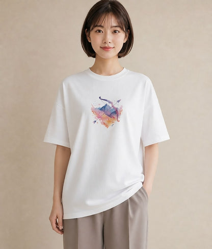 グラフィックTシャツ レディース 魚座 星空 宇宙 イラスト ボタニカル カフェ服 クリスマス 白T