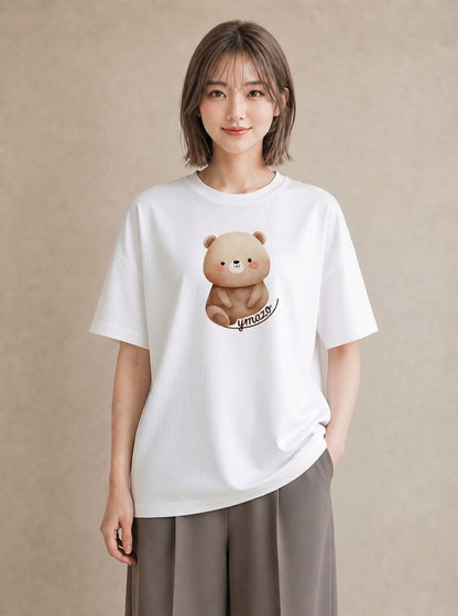 プリントTシャツ レディース しろくま 白くま 動物 アニマル イラスト カフェコーデ お揃い 親子 白T