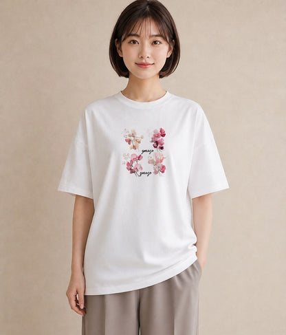 Tシャツ レディース すずらん 花 花柄 イラスト 韓国風 クリスマス 旅行 白T