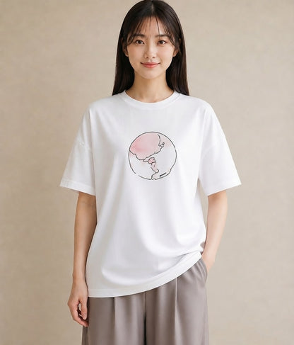グラフィックTシャツ レディース 牡羊座 星空 宇宙 イラスト ヴィンテージ風 カフェ巡り 女子会 白T
