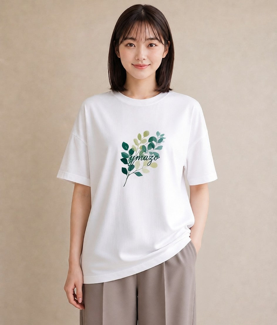 Tシャツ レディース ハーブ 植物 ボタニカル イラスト 休日コーデ 通勤 在宅 白T