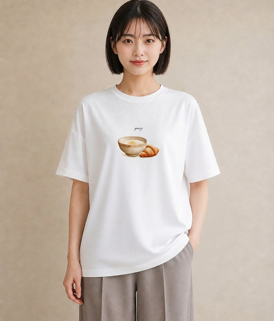 デザインTシャツ レディース たまご 食べ物 フード イラスト きれいめ 女子会 お揃い 白T