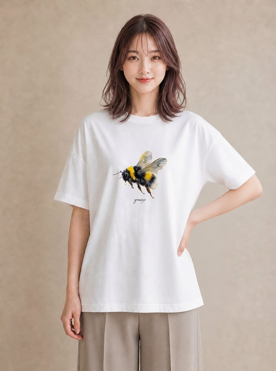 デザインTシャツ レディース ハニー 食べ物 フード イラスト こなれ感 誕生日プレゼント 綿100 白T