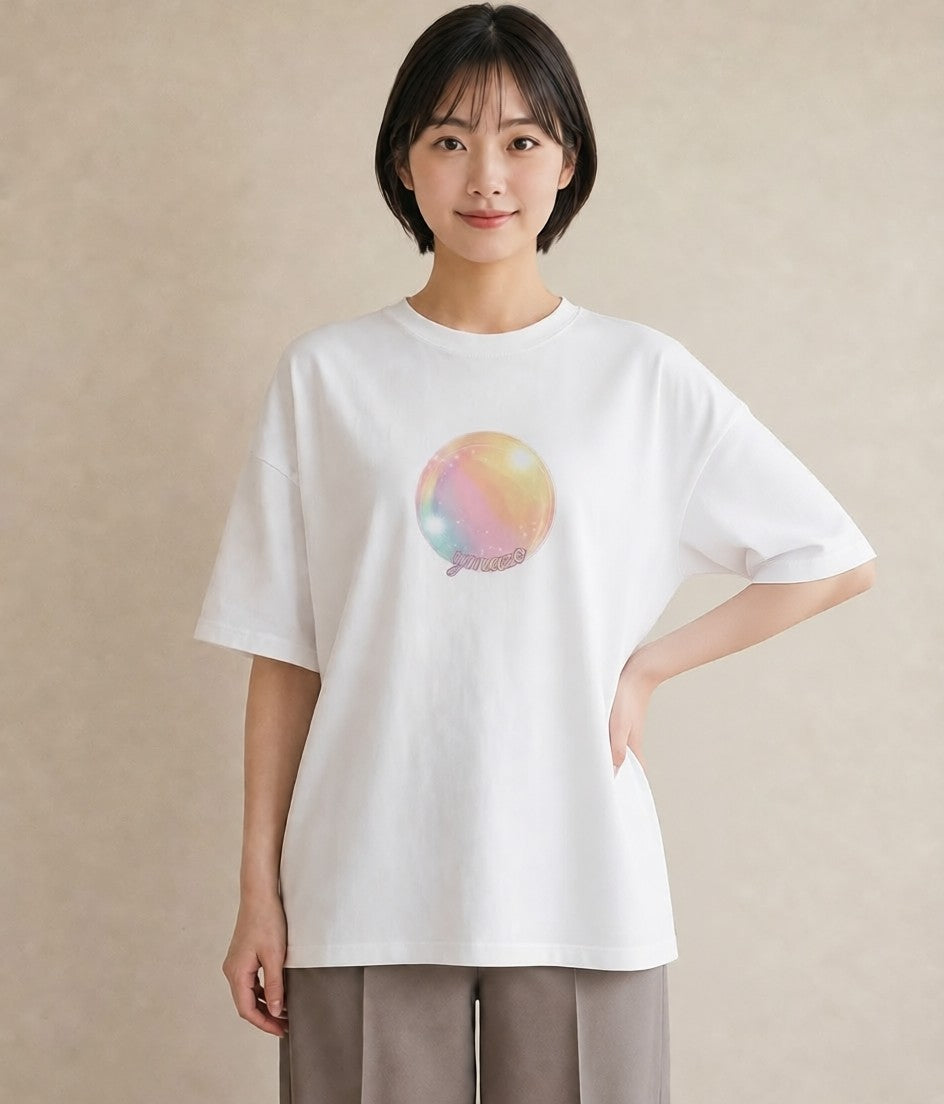 半袖Tシャツ レディース わたあめ 食べ物 フード イラスト 個性的 クリスマス 旅行 白T