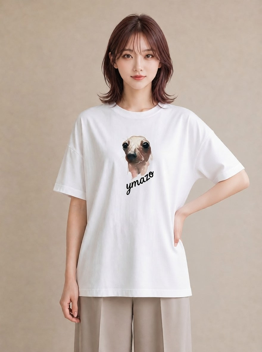 半袖Tシャツ レディース コツメカワウソ 動物 アニマル イラスト 淡色 誕生日プレゼント 綿100 白T