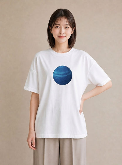プリントTシャツ レディース 宇宙 星空 イラスト 旅行コーデ 在宅 公園 白T