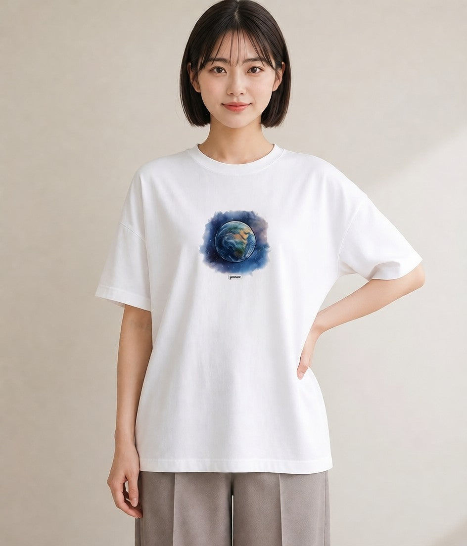 Tシャツ レディース 宇宙 星空 イラスト ユニーク レイヤード 友達ギフト 白T