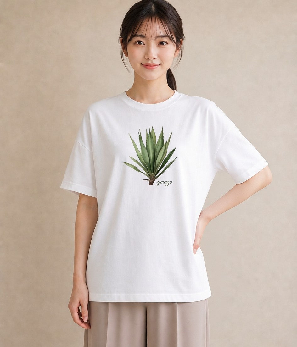 グラフィックTシャツ レディース 観葉植物 植物 ボタニカル イラスト 手描き風 誕生日プレゼント 綿100 白T