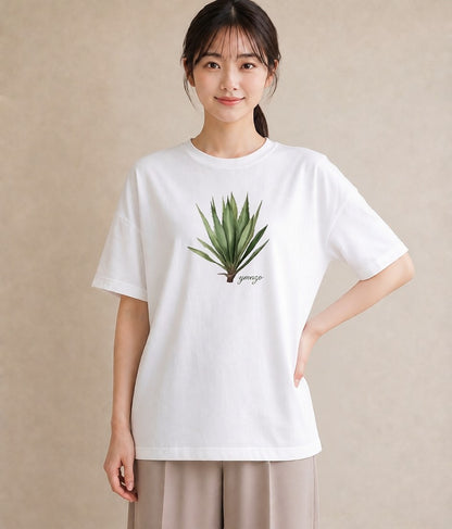 グラフィックTシャツ レディース 観葉植物 植物 ボタニカル イラスト 手描き風 誕生日プレゼント 綿100 白T