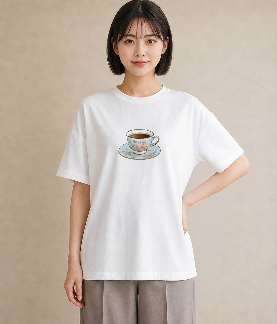 Tシャツ レディース ハーブティー 食べ物 フード イラスト 水彩風 母の日 ビーチ 白T