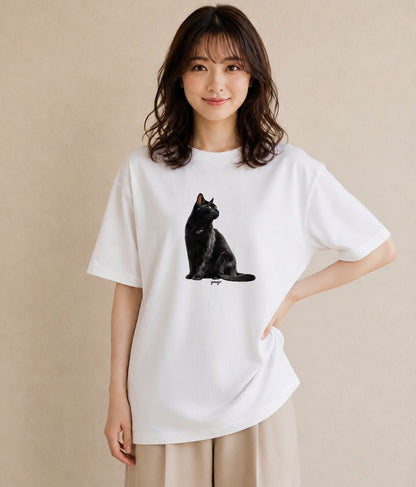 半袖Tシャツ レディース 靴下猫 猫 ねこ イラスト カフェコーデ クリスマス 旅行 白T